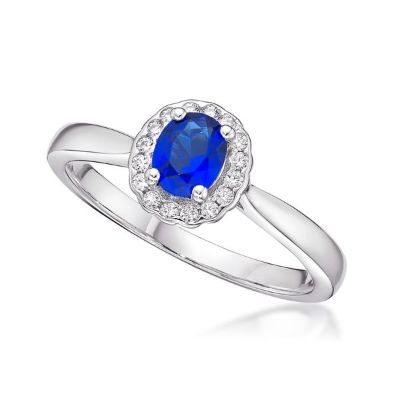 Picture of BLUE OVAL BEZEL CLUSTER CZ