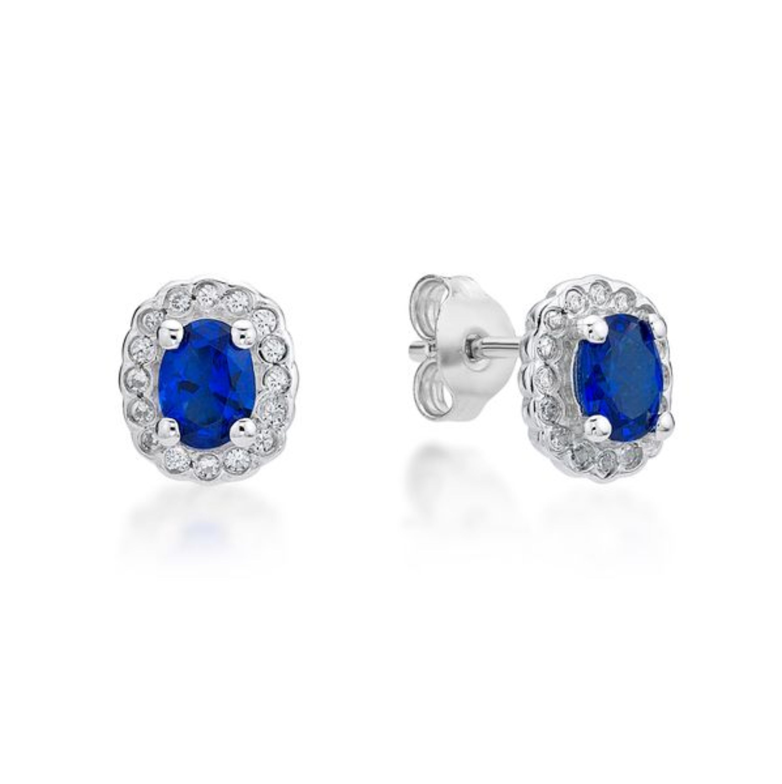 Picture of BLUE OVAL BEZEL CLUSTER CZ