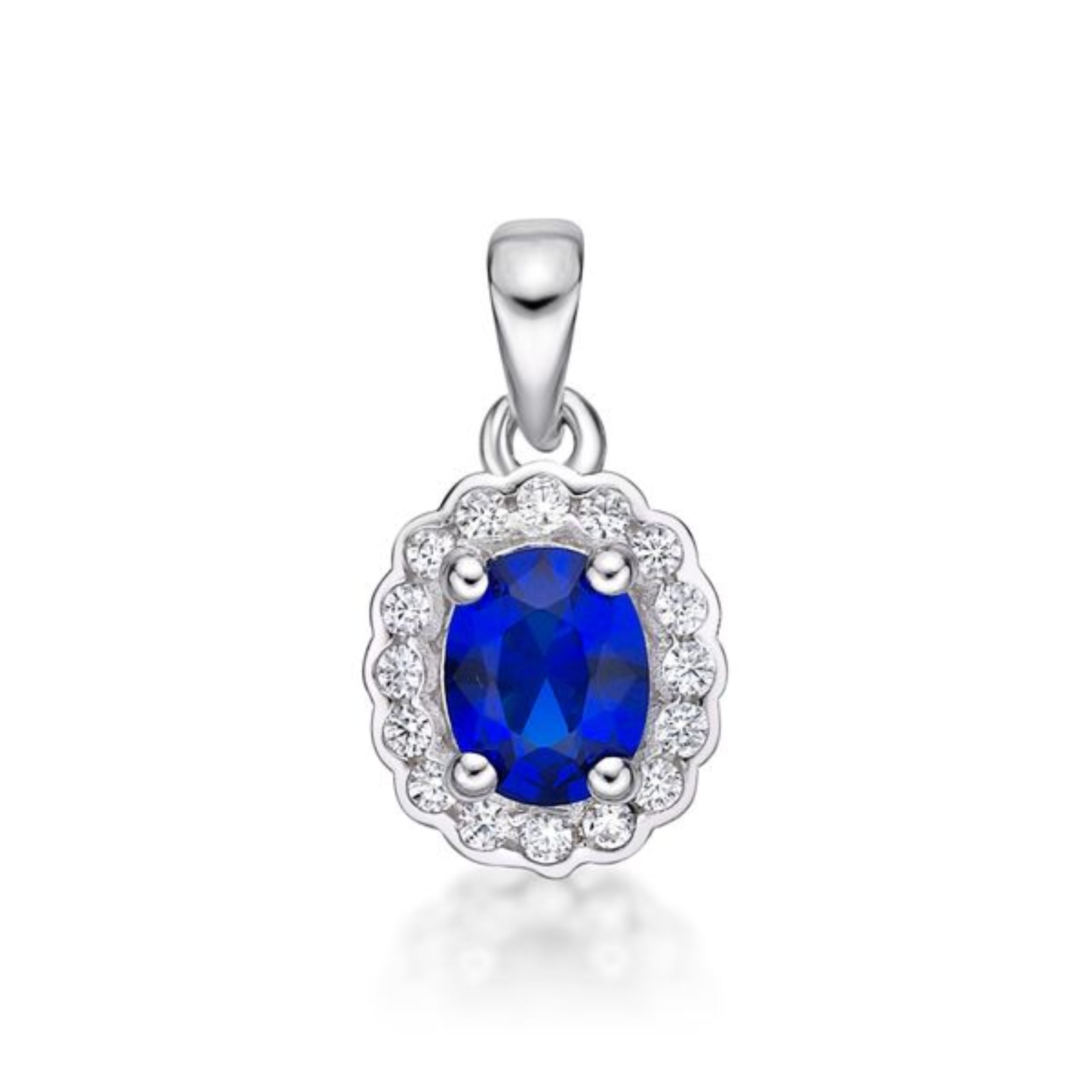 Picture of BLUE OVAL CHANNEL SET CZ
