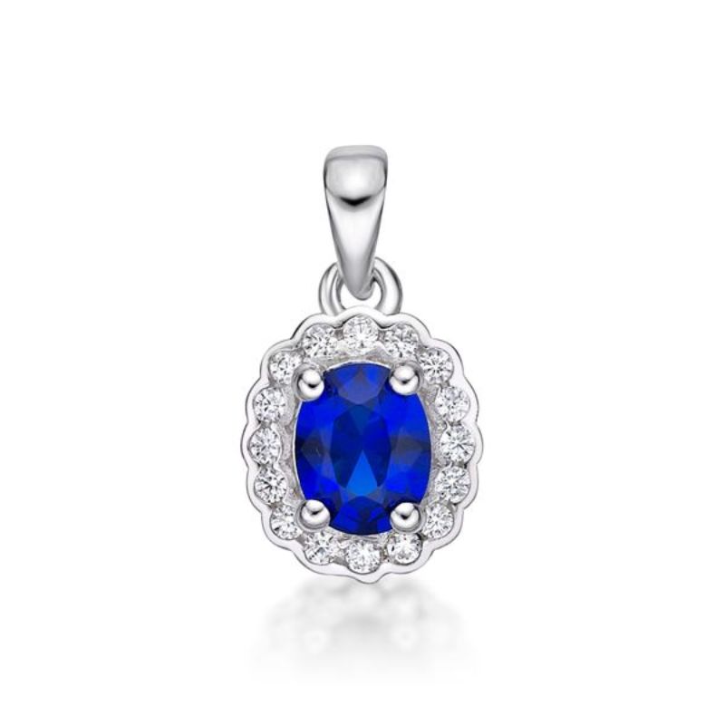 Picture of BLUE OVAL CHANNEL SET CZ