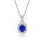 Picture of BLUE OVAL CHANNEL SET CZ with CHAIN