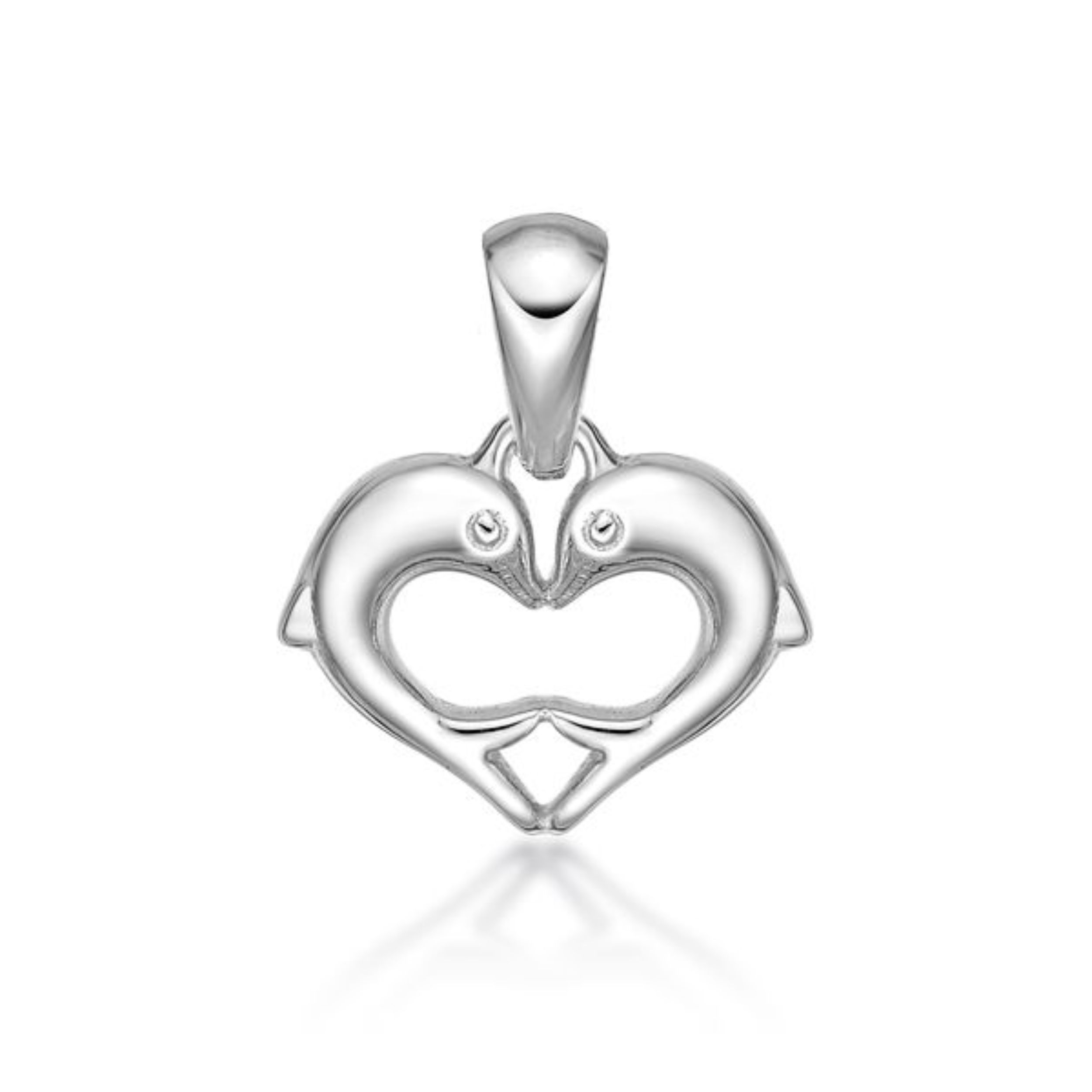 Picture of SMALL 2 DOLPHIN HEART PENDANT