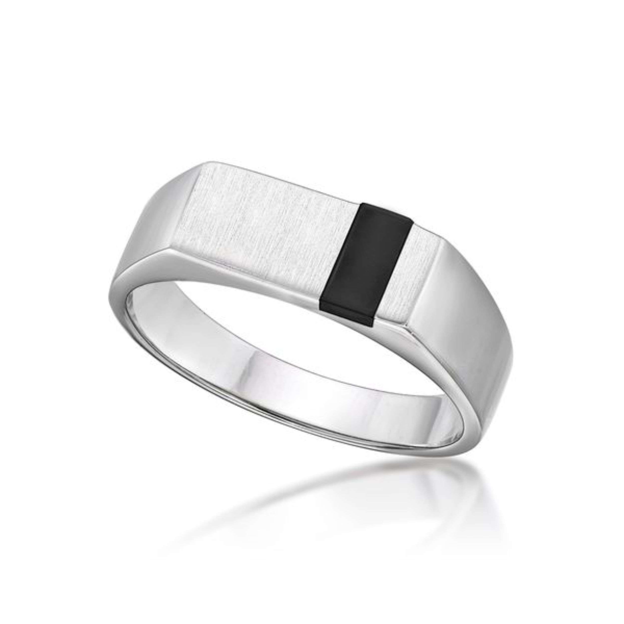 Picture of MENS RECT. SIGNET RING ONYX INLAY #64 1 x ONLY