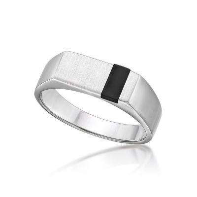 Picture of MENS RECT. SIGNET RING ONYX INLAY
