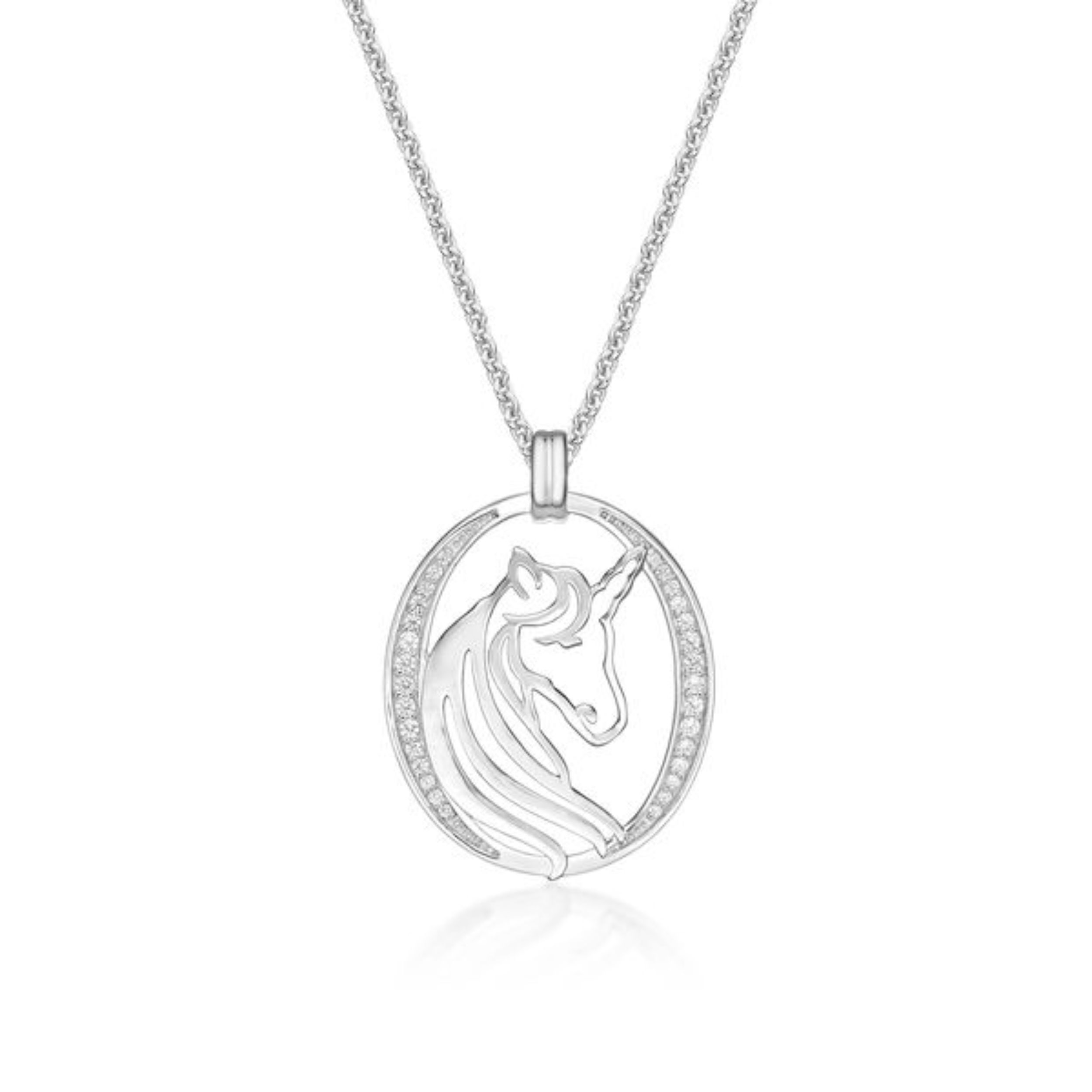 Picture of 24x30 OVAL, UNICORN, CZ SIDES ALL RH with CHAIN