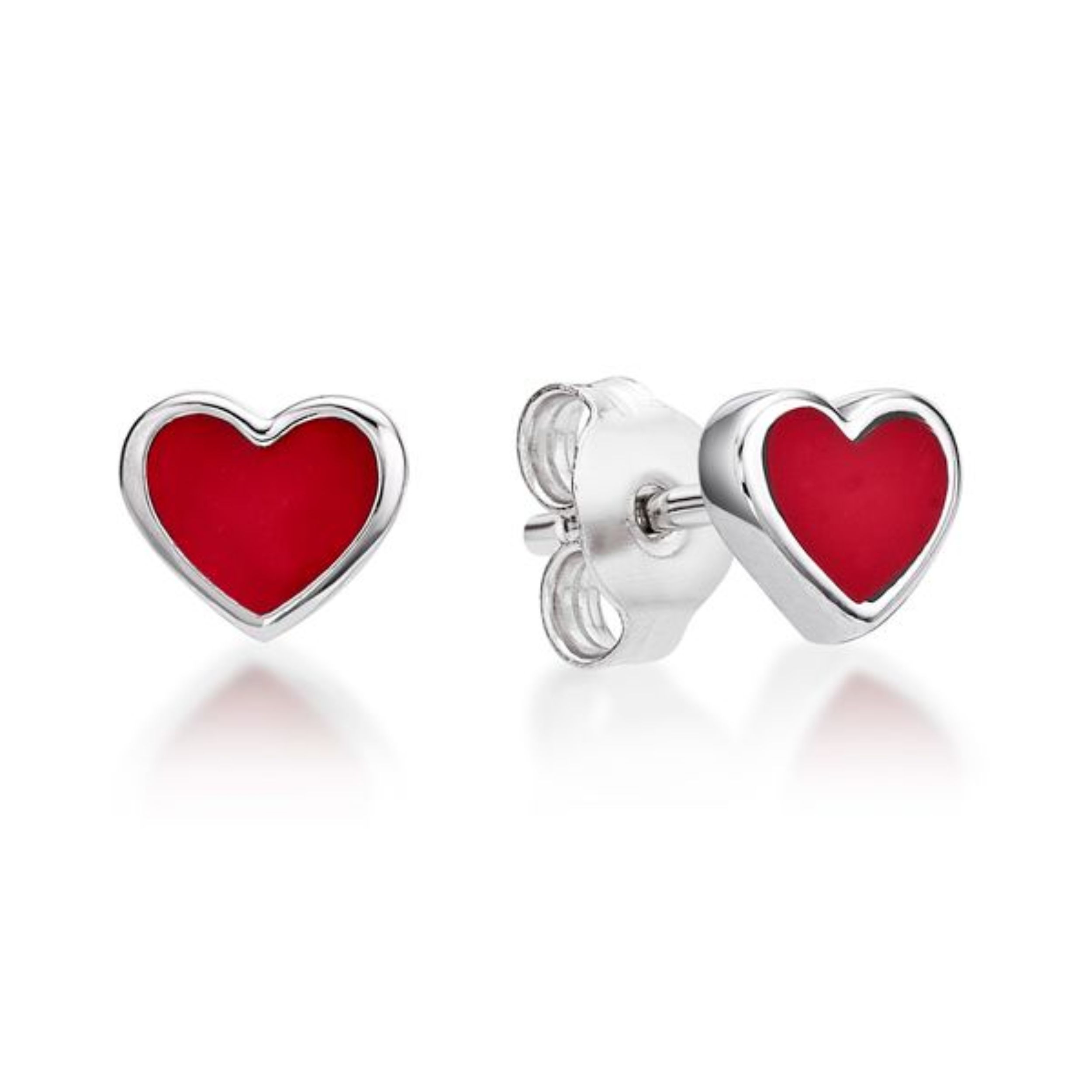 Picture of ENAMEL HEART STUDS, RED