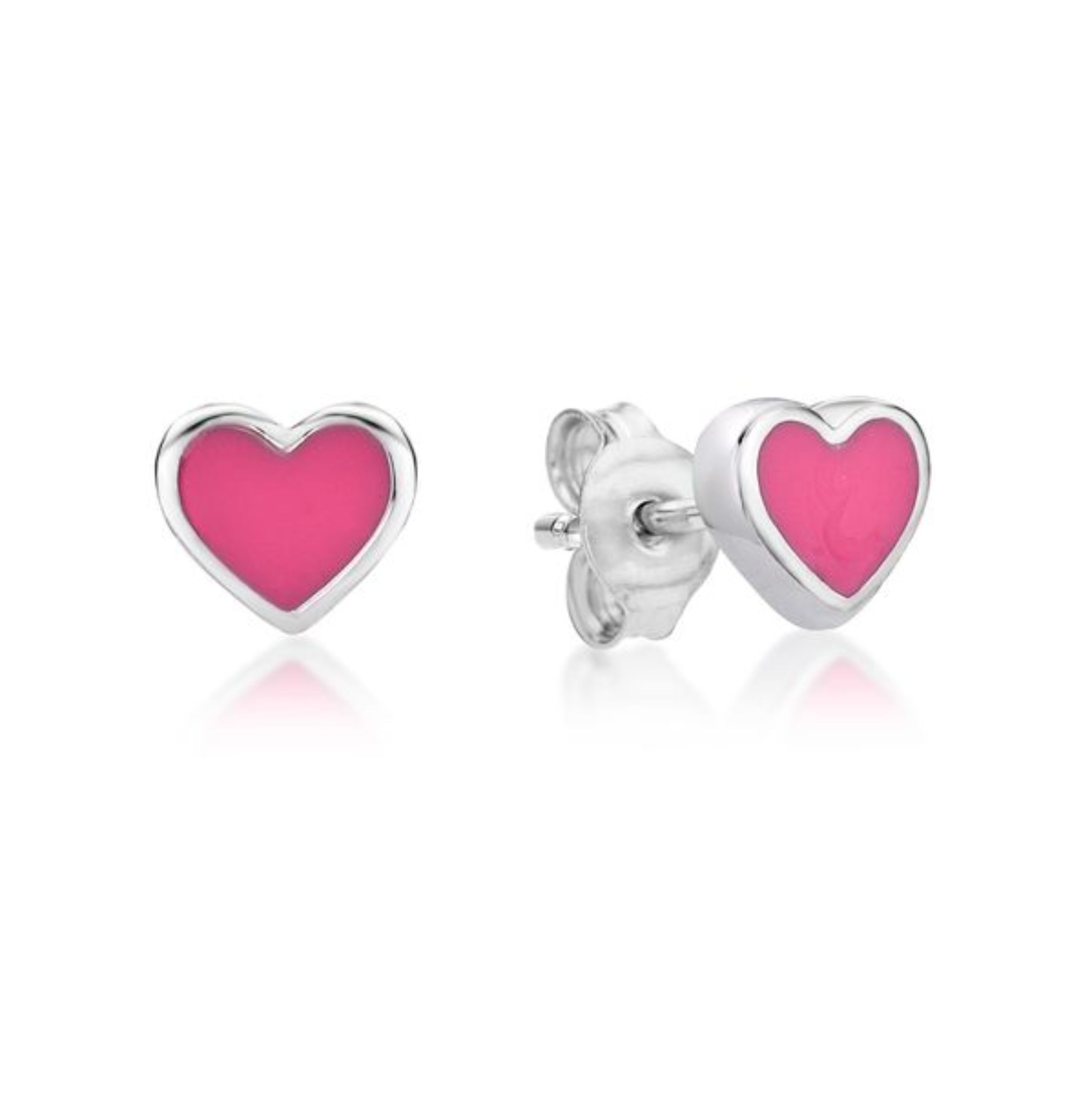 Picture of ENAMEL HEART STUDS, PINK