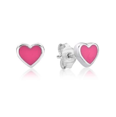 Picture of ENAMEL HEART STUDS, PINK