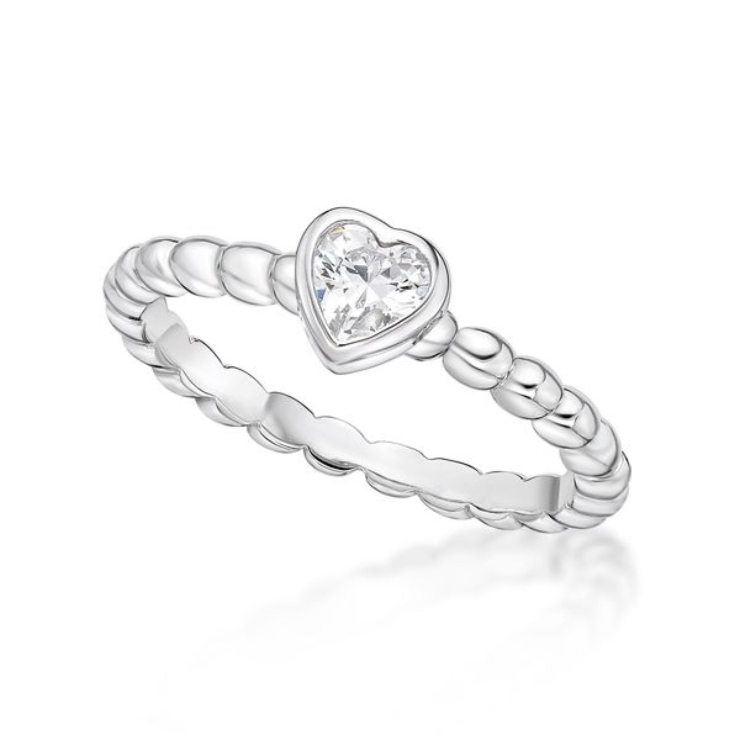 Picture of STACKING, BUBBLE RING, HEART CZ