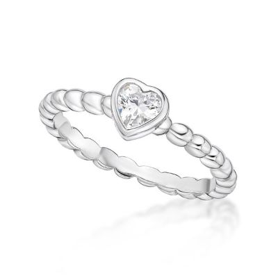 Picture of STACKING, BUBBLE RING, HEART CZ