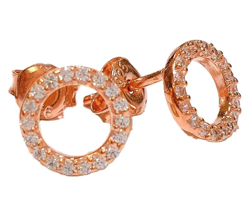 Picture of CIRCLE STUD RGP, WHITE CZ's