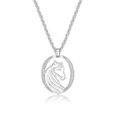 Picture of 24x30 OVAL, HORSE, CZ SIDES ALL RH with chain