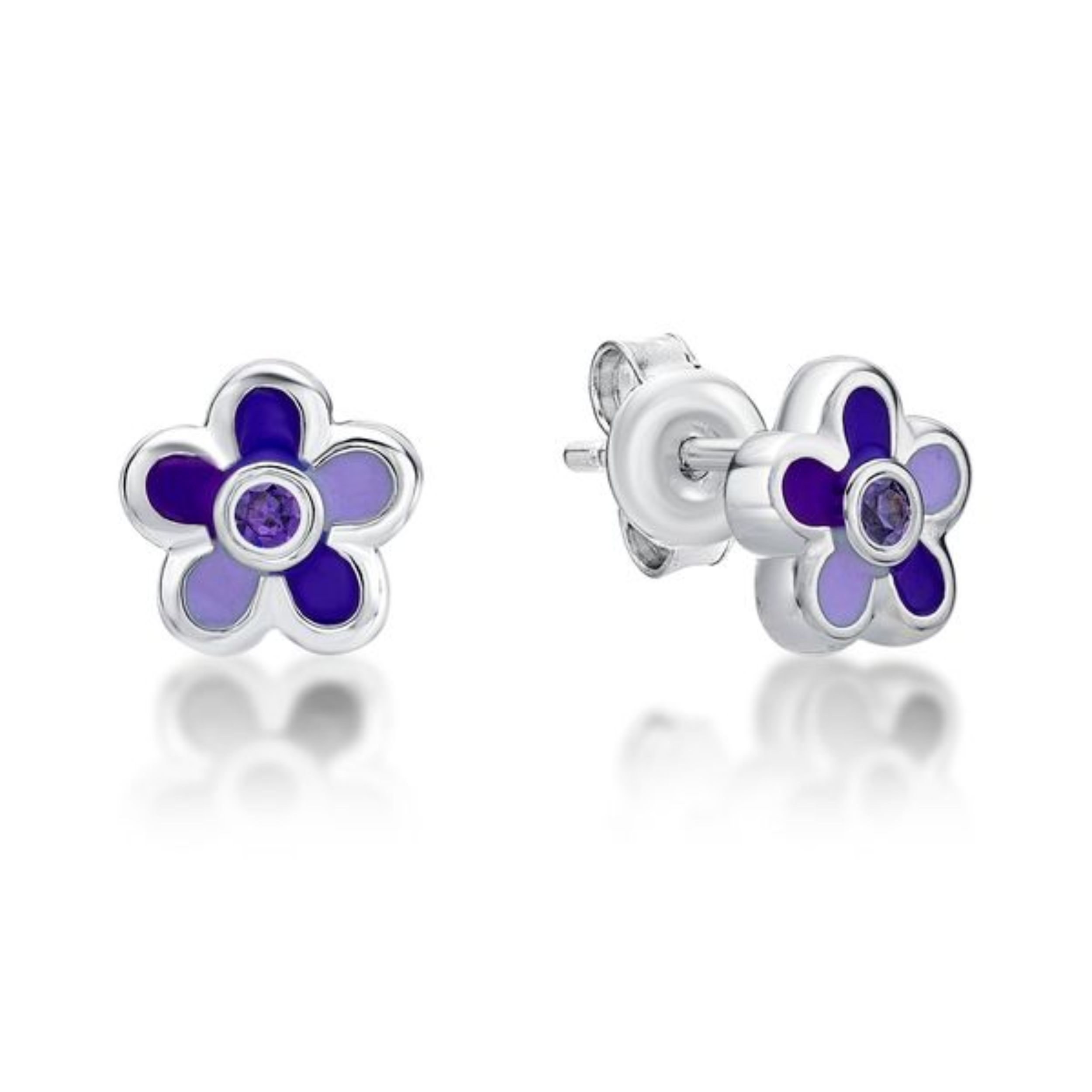 Picture of PURPLE STONE CTR, ENAMEL FLOWER