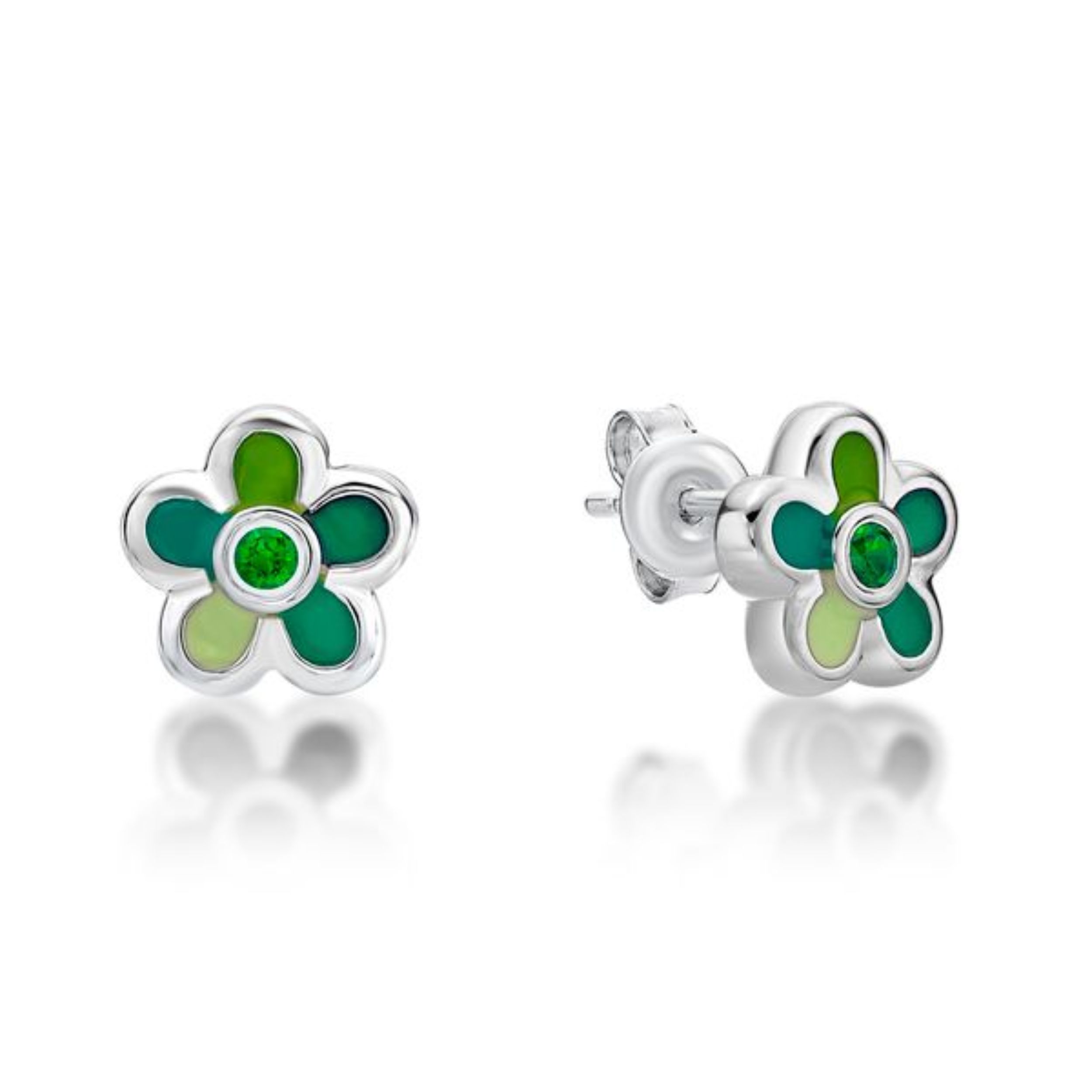 Picture of GREEN STONE CTR, ENAMEL FLOWER
