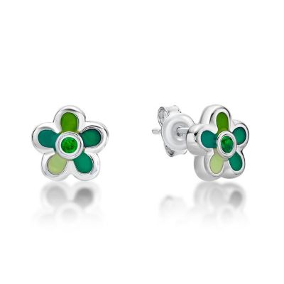 Picture of GREEN STONE CTR, ENAMEL FLOWER