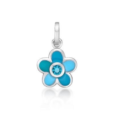 Picture of TEAL STONE CTR, ENAMEL FLOWER