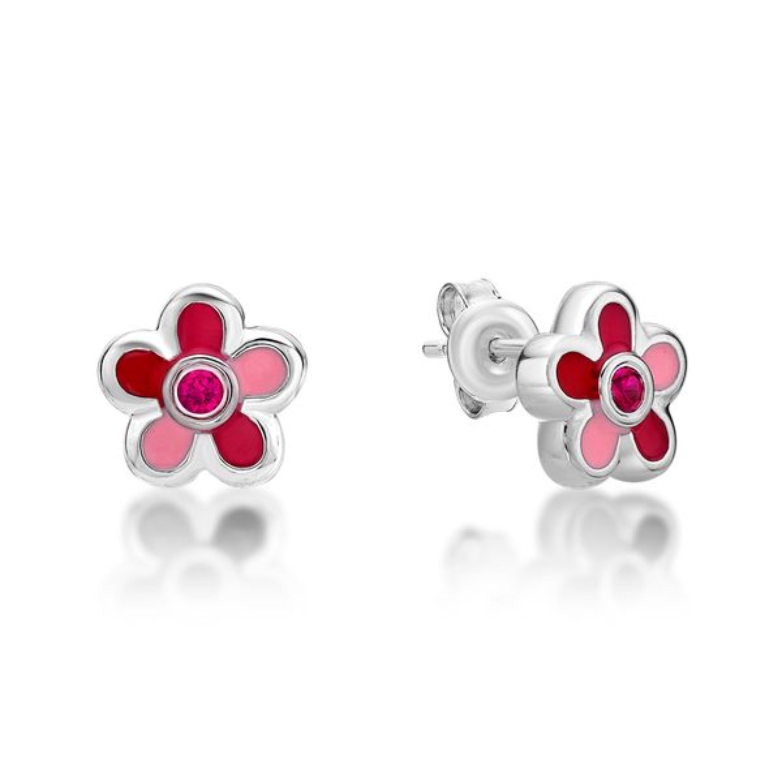 Picture of RED STONE CTR, ENAMEL FLOWER