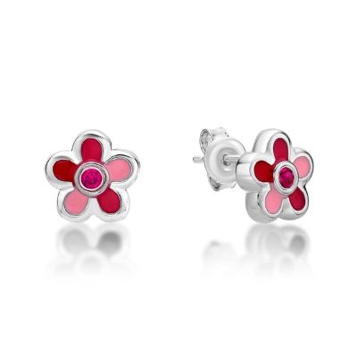 Picture of RED STONE CTR, ENAMEL FLOWER