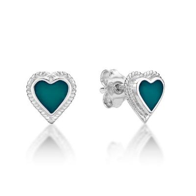 Picture of TEAL HEART STUDS WITH FAUX TWIST