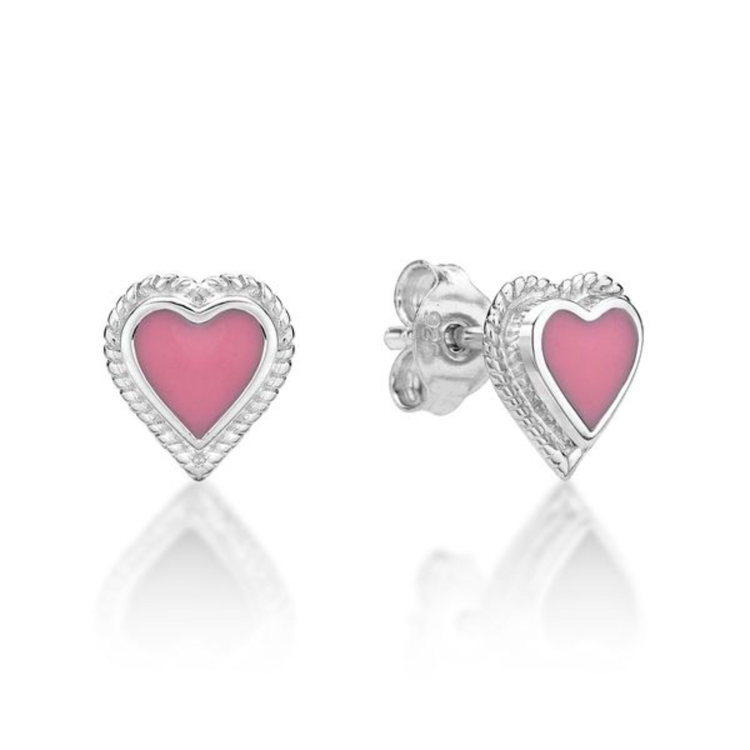 Picture of PINK HEART STUDS WITH FAUX TWIST