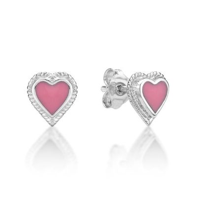 Picture of PINK HEART STUDS WITH FAUX TWIST