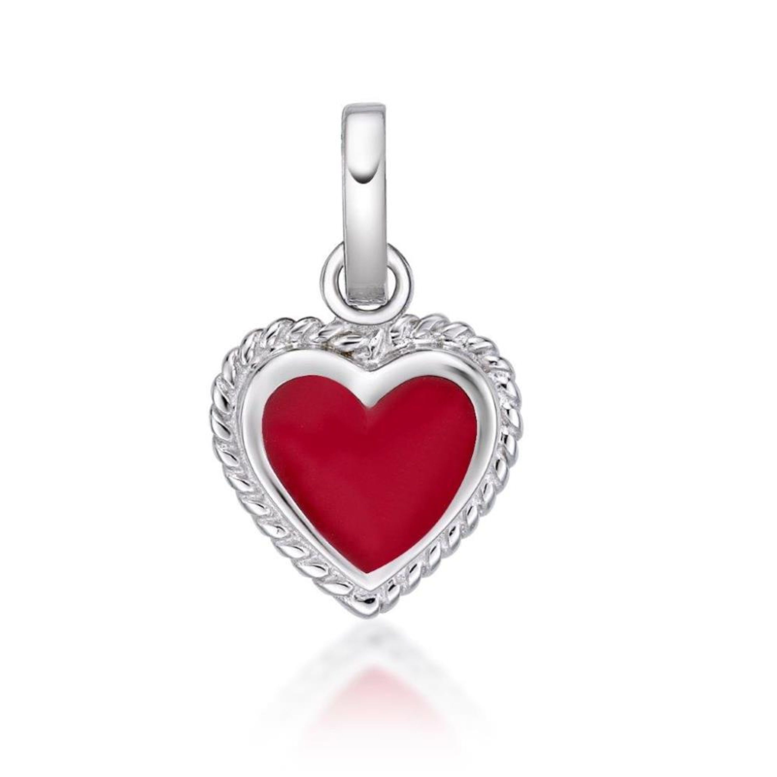 Picture of RED ENAMEL HEART, FAUX TWIST, PEND