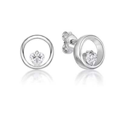 Picture of STUD, POLISHED CIRCLE, HEART CZ