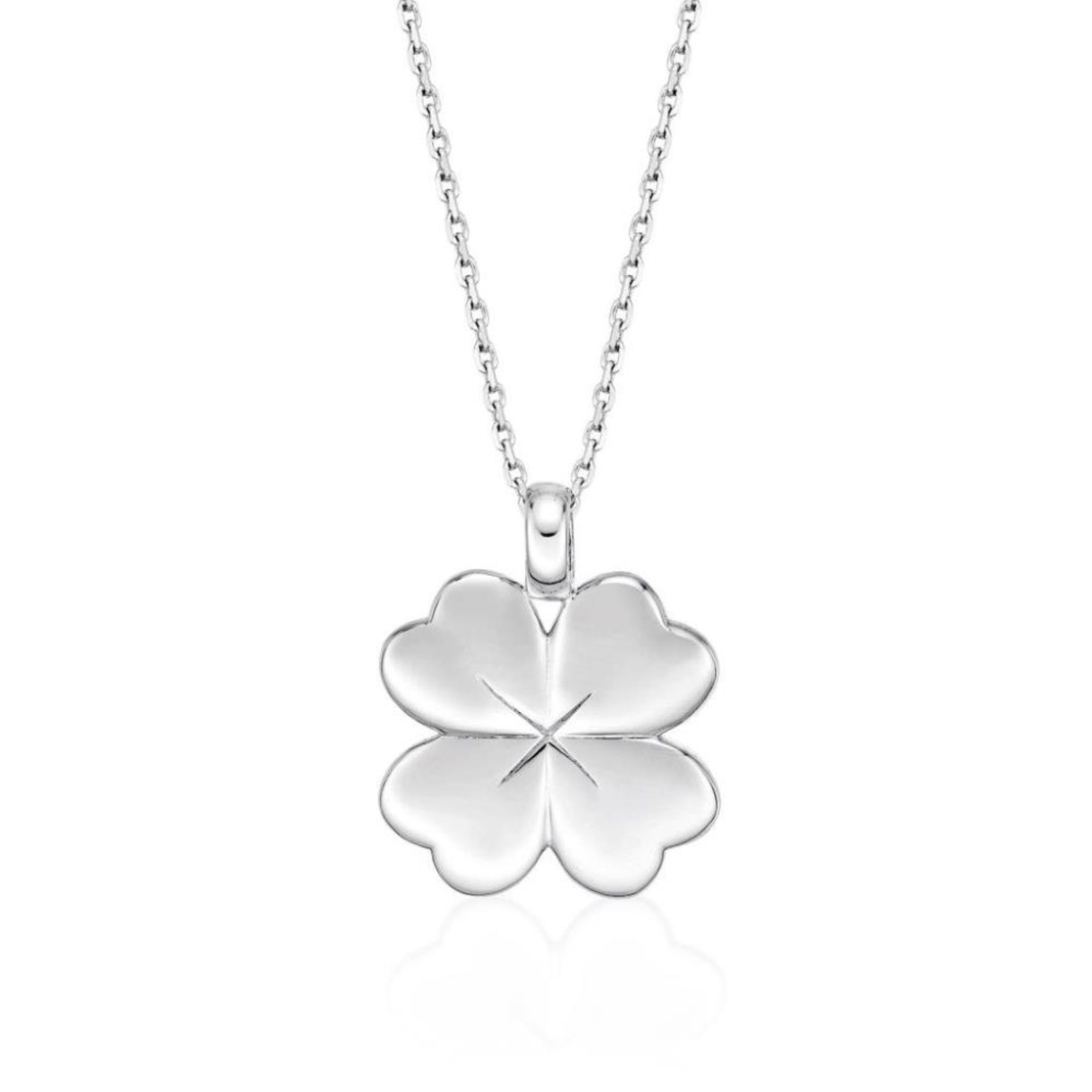 Picture of 4 HEART CLOVER PENDANT 15mm, with chain