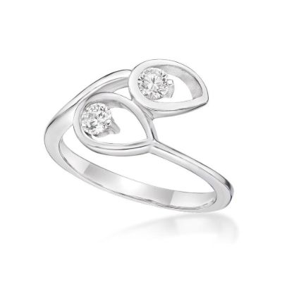 Picture of DOUBLE PEAR SHAPE RING, 2xCZ, 9x6