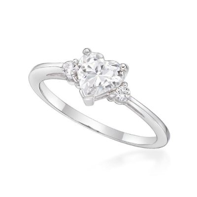 Picture of HEART RING, 2xCZ SHOULDERS