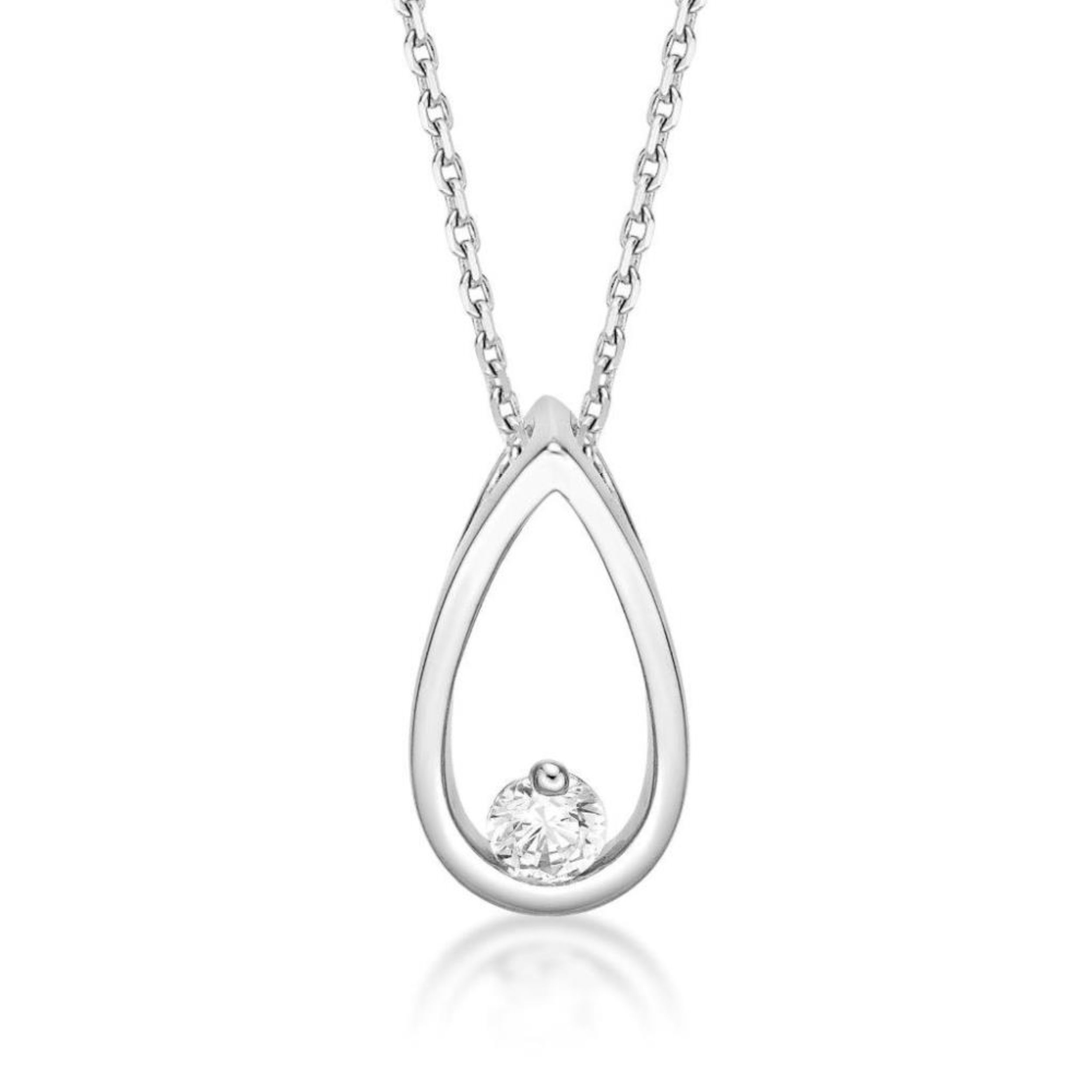 Picture of PEAR SHAPE SLIDER, 1xCZ, 13x7 with chain