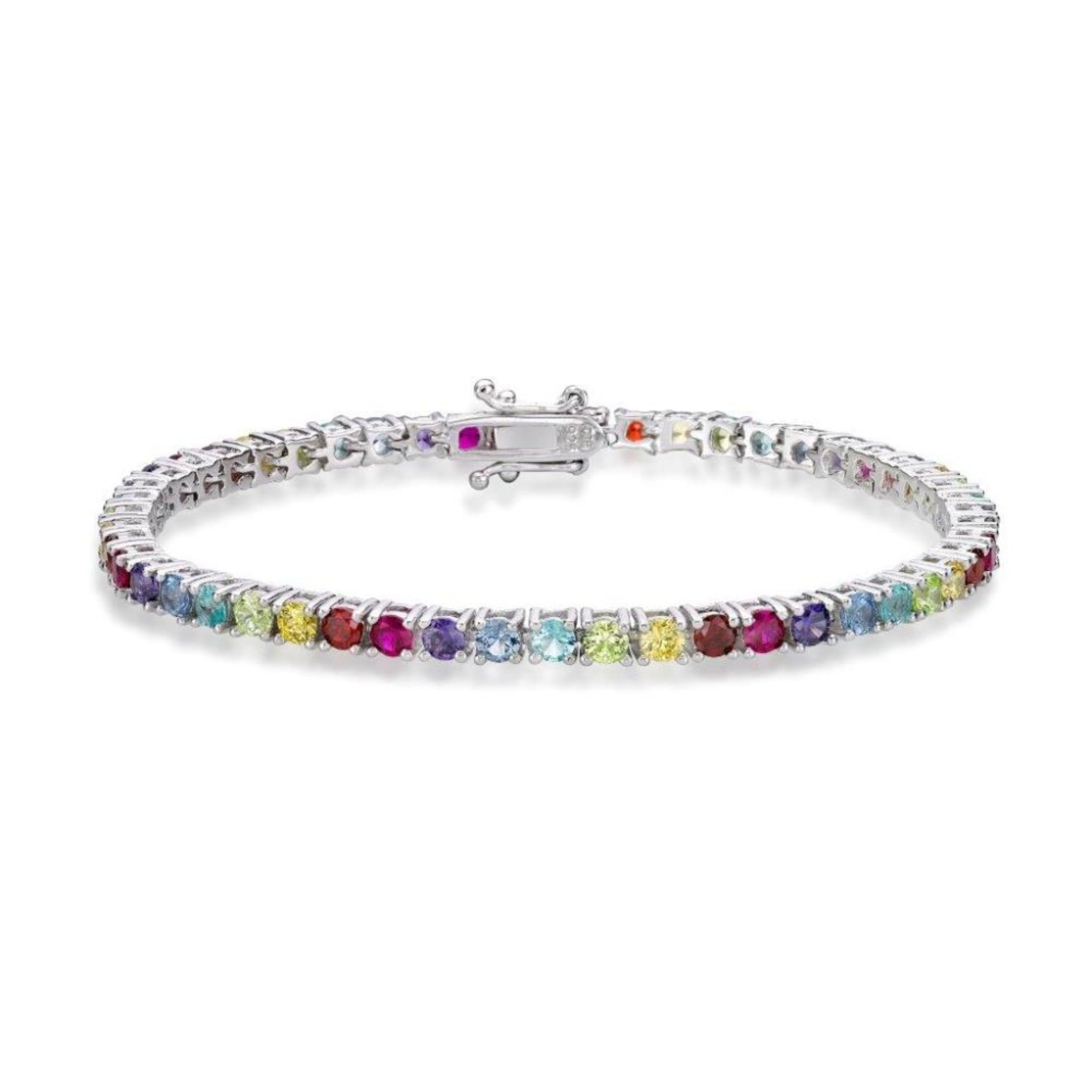 Picture of 3mm, TENNIS B'L 4CLAW, RAINBOW,18cm