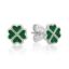 Picture of 12mm GREEN ENAMEL CLOVER HEARTS, STUDS