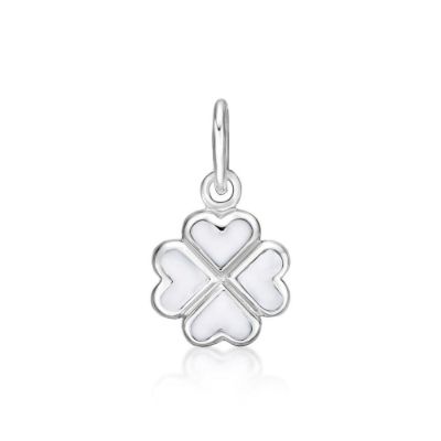Picture of 12mm WHITE ENAMEL CLOVER HEARTS, PENDANT