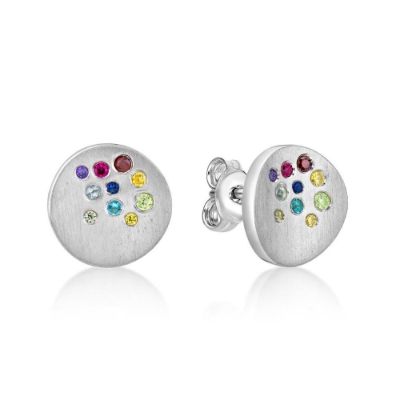 Picture of CONCAVE RANDOM RAINBOW SET STUDS