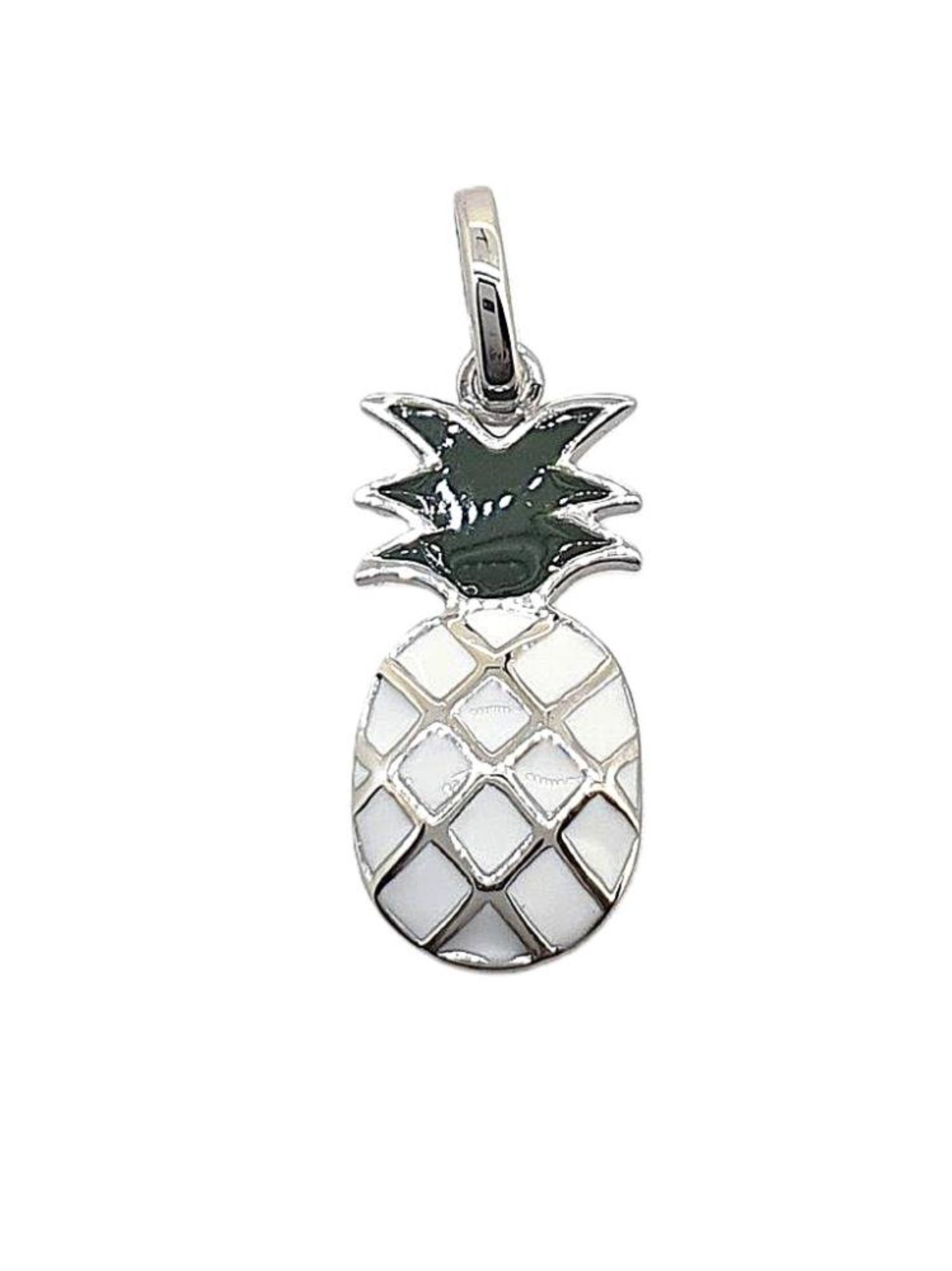 Picture of WHITE ENAMEL PINEAPPLE, CHARM