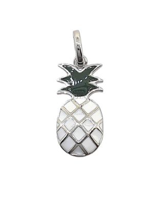Picture of WHITE ENAMEL PINEAPPLE, CHARM