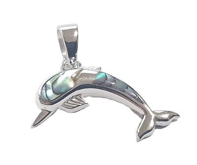 Picture of DOLPHIN PENDANT, PAUA INLAY, 20mm LONG