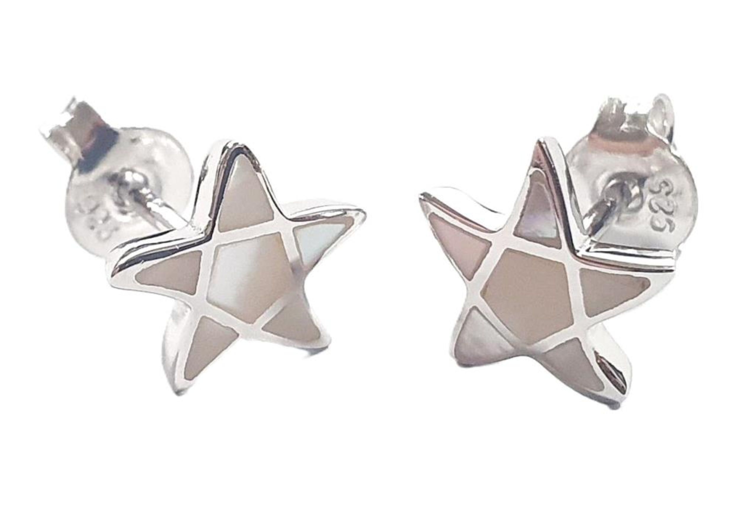 Picture of 5 POINT STAR EARRING, MOP INLAY, 8mm