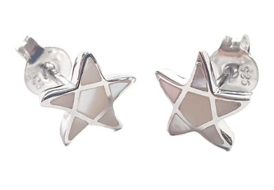 Picture of 5 POINT STAR EARRING, MOP INLAY, 8mm