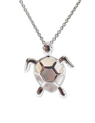 Picture of TURTLE PENDANT, MOP INLAY, 20mm LONG with chain