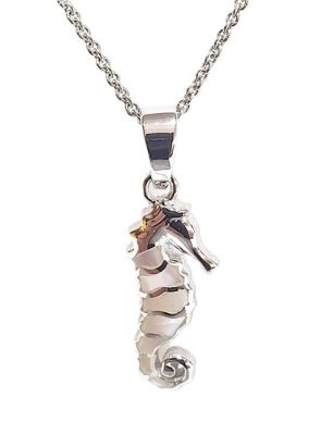 Picture of SEAHORSE PENDANT, MOP INLAY, 20mm LONG with chain