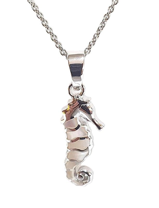 Picture of SEAHORSE PENDANT, MOP INLAY, 20mm LONG with chain
