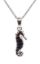 Picture of SEAHORSE PENDANT, BLACK AGATE INLAY, 20mm LONG with chain