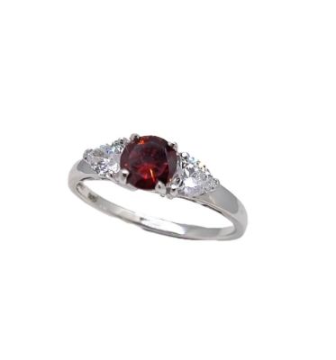 Picture of 3 STONE. RED 5.5ctr, 2x HEART