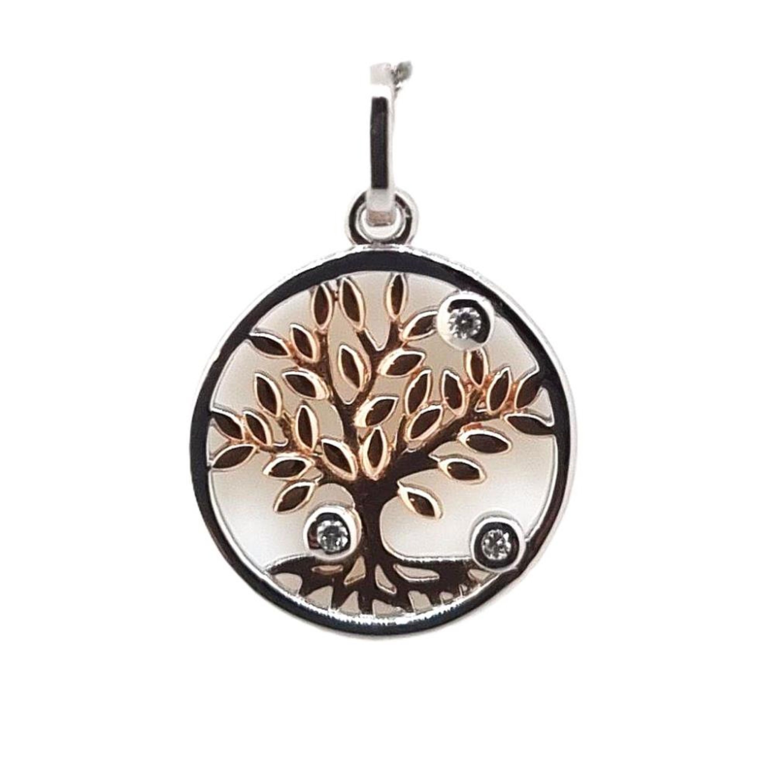 Picture of ROSE GOLD PLATE CTR, OLIVE TREE, 3x CZ