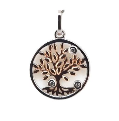 Picture of ROSE GOLD PLATE CTR, OLIVE TREE, 3x CZ