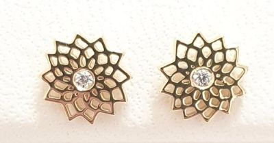 Picture of GOLD PLATED 8mm FLOWER OF LIFE, CZ CTR