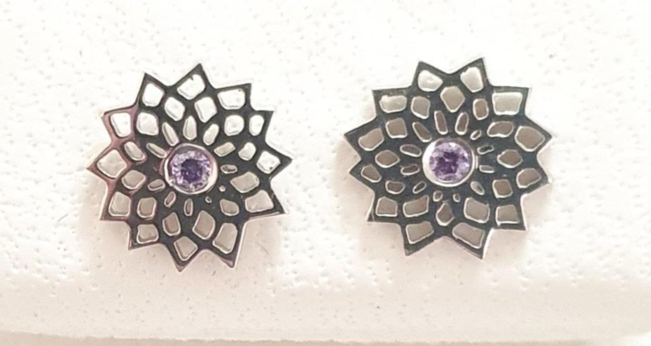 Picture of RH 8mm FLOWER OF LIFE, PURPLE CTR