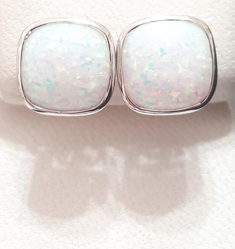 Picture of 9mm SYN OPAL CUSHION BEZEL STUDS